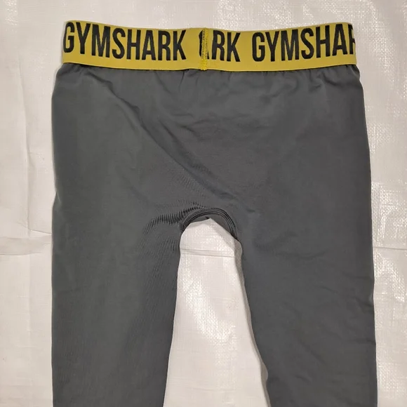 Gymshark Grey And Yellow Waistband Fit Cropped Leggings NWOT - Picture 4 of 9